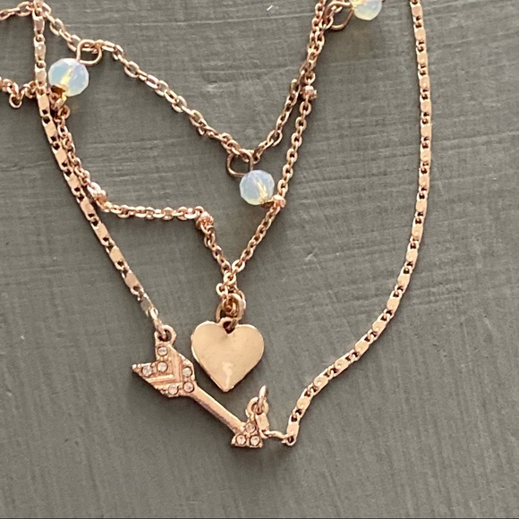 Lauren Conrad Triple Chain Rose Gold Tone Necklace